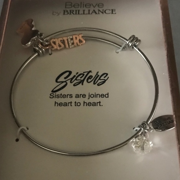 Believe by Brilliance Women’s Silver-tone Adjustable Bangle Bracelet - Picture 1 of 15